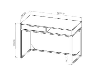 LANDRO LR-01 biurko 120 z szufladą na metalowych nogach