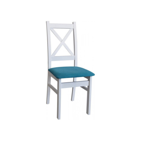 Od RĘKI !!! 6x SKANDI białe krzesło, siedzisko tapicerowane BLUVEL 78 butelkowa zieleń