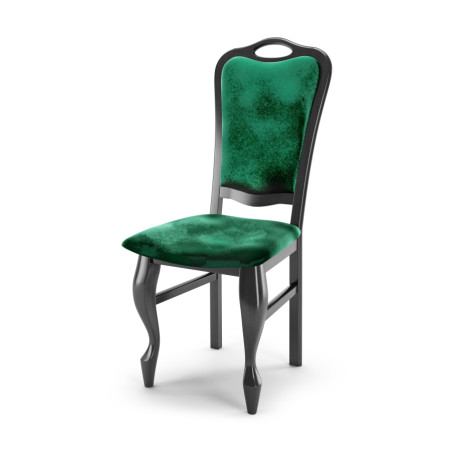 OD RĘKI !!! MERSO 23/N Klasyczne krzesło do jadalni, CZARNE, tk. PRIMO 8818 butelkowa zieleń