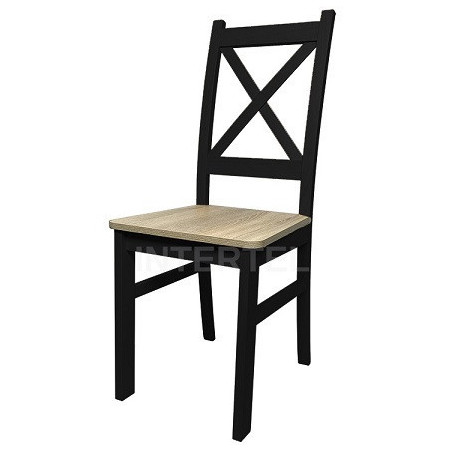 SZYBKA REALIZACJA !!! SKANDI krzesło czarne z drewnianym siedziskiem kraft złoty