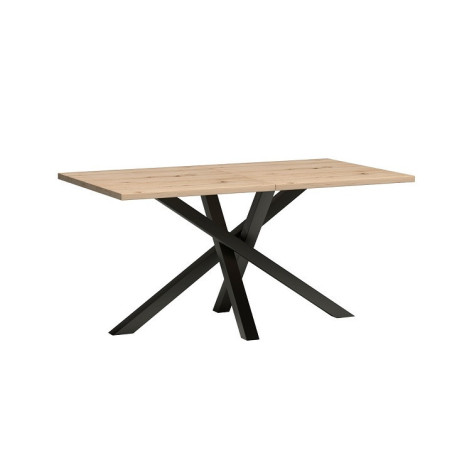 OD RĘKI !!! CALI CN stół rozkładany 90x160-260 cm, czarne metalowe nogi + blat sonoma