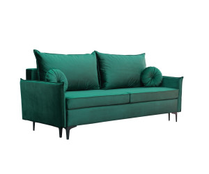 TILOS stylowa kanapa 2-osobowa rozkładana + pojemnik, metalowe nóżki w 3 kolorach