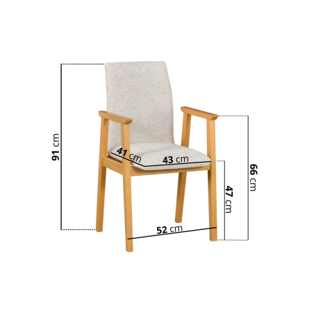 Fotel 1 krzesło drewniane z podłokietnikami