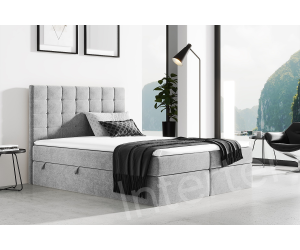 MAGNUS 2A łóżko kontynentalne 140x200 pojemnik, materac bonel + topper T25 w tkaninie Inari, 3 kolory